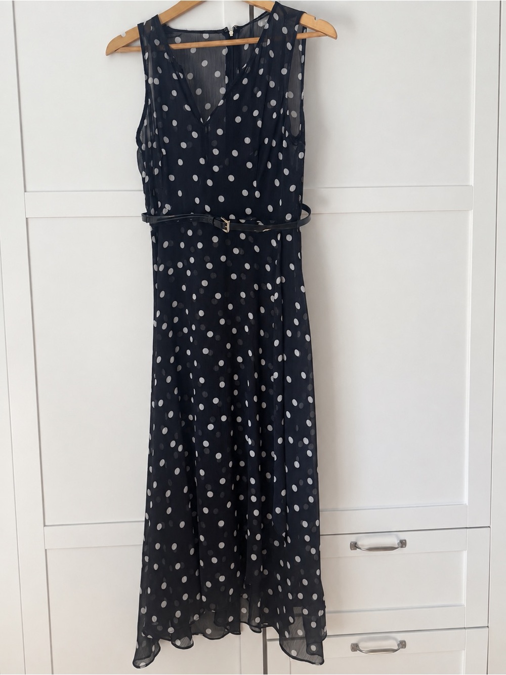 Tommy Hilfiger Polka Dot Belted Maxi Dress Size 8